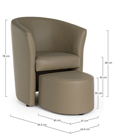 Poltrona "Rita" per interno, Struttura In Legno Di Pino E Compensato, Rivestimento In Similpelle 94% Pvc 6% Poliuretano 64,5 x 59,5 x 78h cm Casa e cucina/Arredamento/Soggiorno/Poltrone e sedie/Poltrone Decor Space - Altamura, Commerciovirtuoso.it