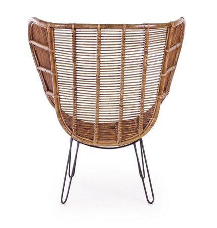 Poltrona "Estefan" per interno, Seduta In Rattan Ed Intreccio In Kubu 100 x 75 x 118h cm Casa e cucina/Arredamento/Soggiorno/Poltrone e sedie/Poltrone Decor Space - Altamura, Commerciovirtuoso.it