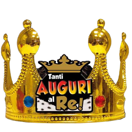 Corona Reale "Auguri al Re" con Applicazione Resinata idea regalo per festeggiato Party Compleanno Giochi e giocattoli/Giochi d'imitazione e accessori di travestimento/Accessori per travestimento/Bigiotteria e set di cosmetici e gioielli/Decorazioni per capelli Kondorama - Martinsicuro, Commerciovirtuoso.it
