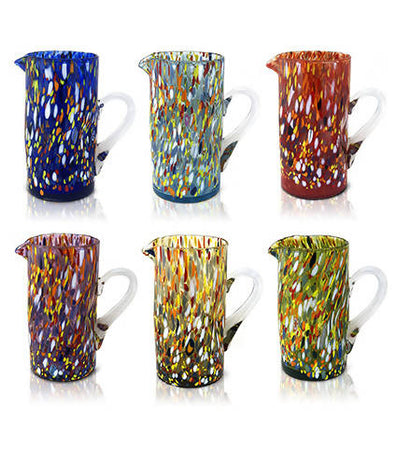 Caraffa in Vetro di Murano "CLASSIC" Artigianale con Murrine colorate in Vetro Soffiato Made in Italy Brocca h25cm Caraffe Mazzega Art & Design, Commerciovirtuoso.it