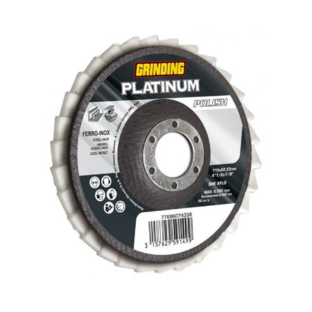 Disco lamellare "Platinum Polish" abrasivo per ferro e acciaio inox con supporto in feltro Fai da te/Utensili elettrici e a mano/Accessori per utensili elettrici/Lame/Dischi diamantati La Zappa - Altamura, Commerciovirtuoso.it