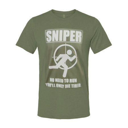 T-shirt Uomo Sniper Maglietta Girocollo Cecchino " No Need To Run" Maglia Mezze Maniche Stampata Sport e tempo libero/Fan Shop/Abbigliamento/T-Shirt Il Distintivo - Pesaro, Commerciovirtuoso.it