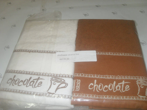 art. viviana Set 6 PZ strofinacci 6 pezzi tessuto jacard mis .50x70cm 100% cotone tessile L'Orchidea - Siderno, Commerciovirtuoso.it