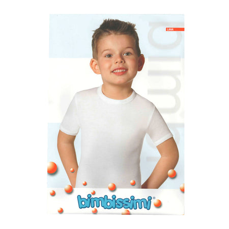 Maglietta Intima Bambino Bianca lana anti allergica Magliette intime bianche per bambini Canottiera bambino con mezze maniche Bimbissimi art. tm18r Maglia intima bambino L'Orchidea - Siderno, Commerciovirtuoso.it