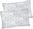 LIABEL Set 2 Pezzi coppia federe per cuscini con zip damascato in puro cotone 100% mis.52x82 coppia federe con cerniera damascato 100% cotone L'Orchidea - Siderno, Commerciovirtuoso.it
