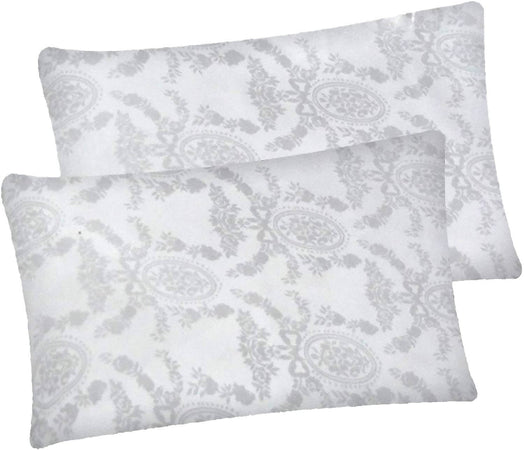LIABEL Set 2 Pezzi coppia federe per cuscini con zip damascato in puro cotone 100% mis.52x82 coppia federe con cerniera damascato 100% cotone L'Orchidea - Siderno, Commerciovirtuoso.it