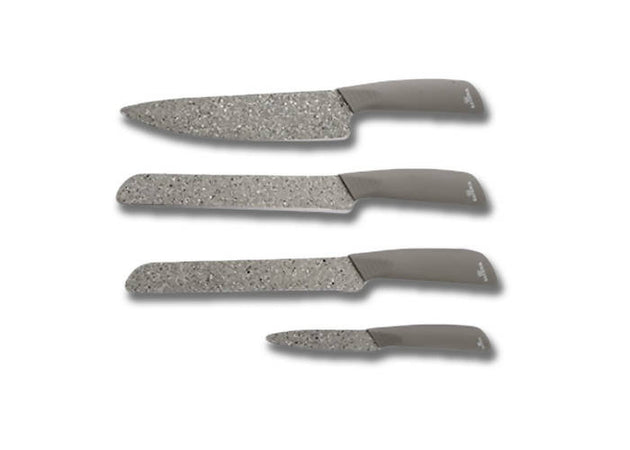 art. bavaria Set 4 coltelli da cuoco professionali da cucina Bavaria Cuore di Pietra in pietra lavica casalinghi L'Orchidea - Siderno, Commerciovirtuoso.it