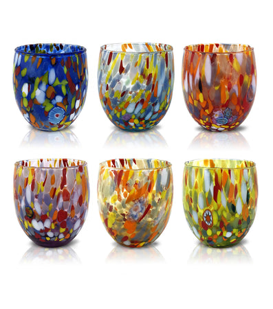 6 Bicchieri "CLASSIC" In Vetro di Murano Venezia Colorato Bicchiere da Acqua Design Moderno Stile Prodotto a Mano in Italia Casa e cucina/Stoviglie/Bicchieri e cristalli/Calici da acqua Mazzega Art & Design - Murano, Commerciovirtuoso.it