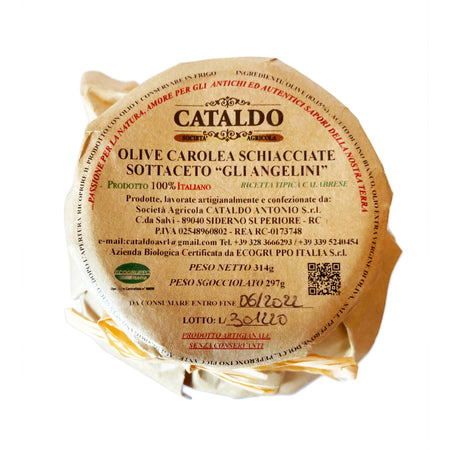 Olive Carolea Italiane "Gli Angelini" Olive Verdi Schiacciate E Denocciolate Sott'olio In Vaso Da 314 Gr. Alimentari Cataldo Società Agricola - Siderno, Commerciovirtuoso.it
