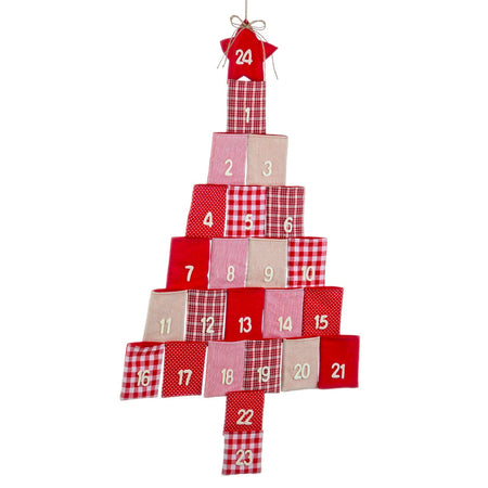 Calendario dell'avvento "pino" natalizio color rosso decorazione h98 cm Casa e cucina/Decorazioni per interni/Addobbi e decorazioni per ricorrenze/Decorazioni natalizie/Calendari dell'avvento MagiediNatale.it - Altamura, Commerciovirtuoso.it