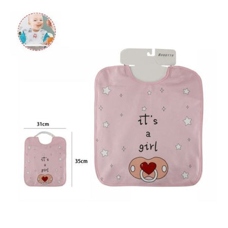 Bavetto Bavaglino Neonato Pappa Allattamento Bambina "it's A Girl" 68337 Rosa