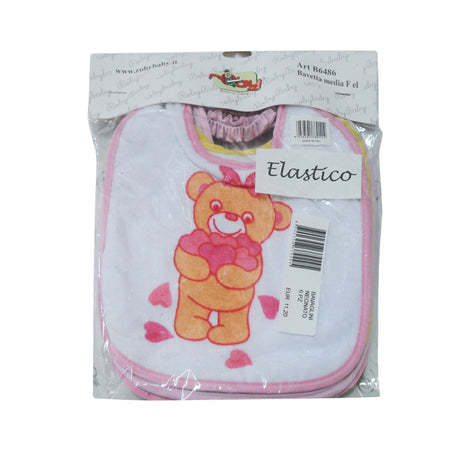 6 Bavaglini in Cotone per Neonato Rosa e Gialli 6xBavaglino tg. M con Elastico per Bambina art.b.6486 articolo da neonato L'Orchidea - Siderno, Commerciovirtuoso.it