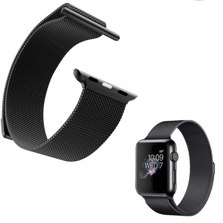 Cinturino Nero 42mm Maglia Milanese Iwatch Serie 3/2/1 Chiusura Magnetica Elettronica/Cellulari e accessori/Accessori/Accessori per smartwatches/Cinturini di ricambio Trade Shop italia - Napoli, Commerciovirtuoso.it