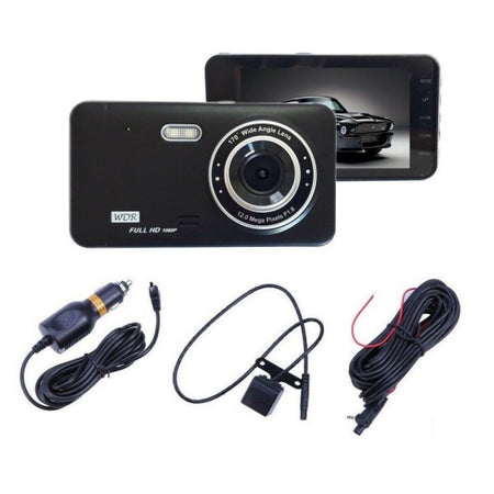 Dvr Telecamera Videoregistratore Per Auto 2 Telecamere Hd Display 4" Gt19
