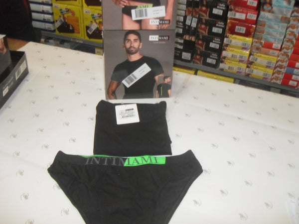 art.iu161t INTIMAMI cordinato uomo mezza manica intimo maglia nera bielastica + slip bielastico nero intimo uomo L'Orchidea - Siderno, Commerciovirtuoso.it