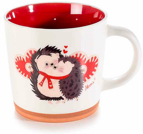 Tazza Natalizia In Porcellana "winter Love" Con Interno Rosso Casa e cucina/Stoviglie/Piatti ciotole e vassoi/Tazze e piattini/Tazze da cappuccino Sogno Shop - Assisi, Commerciovirtuoso.it