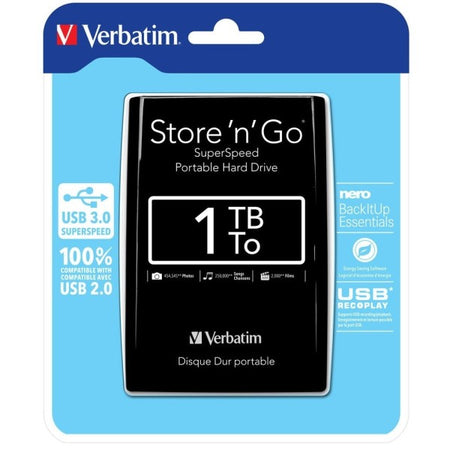 Hard Disk Esterno 1tb Verbatim 2,5" Autoalimentato Usb 3.0 1000gb Store' N ' Go Elettronica/Informatica/Dispositivi archiviazione dati/Dispositivi archiviazione dati esterni/Hard Disk esterni Trade Shop italia - Napoli, Commerciovirtuoso.it