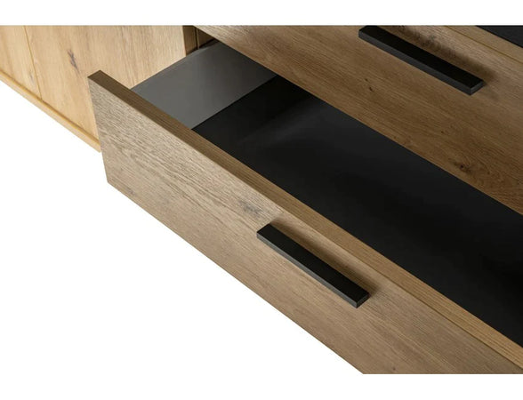 Madia porta TV con 2 ante e 2 cassetti "Vitruvia" mobile basso n legno "Made in Italy" 149 cm Casa e cucina/Arredamento/Soggiorno/Pareti attrezzate Decor Space - Altamura, Commerciovirtuoso.it