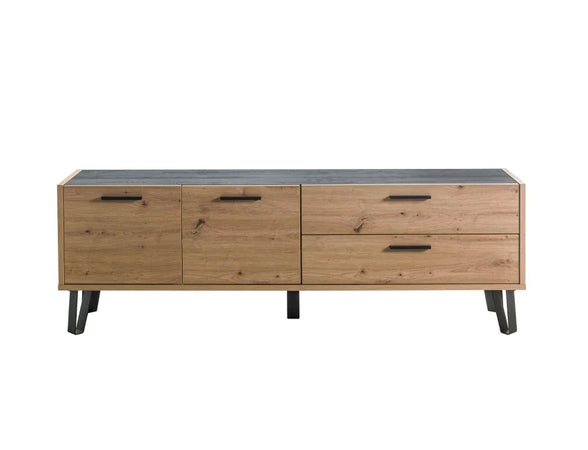 Madia porta TV con 2 ante e 2 cassetti "Vitruvia" mobile basso n legno "Made in Italy" 149 cm Casa e cucina/Arredamento/Soggiorno/Pareti attrezzate Decor Space - Altamura, Commerciovirtuoso.it