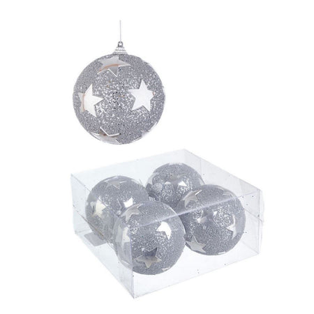 4 Palline in Polistirolo "Skylar" Argento tinta unita per albero di Natale moderno Ø 10 cm Casa e cucina/Decorazioni per interni/Addobbi e decorazioni per ricorrenze/Decorazioni natalizie/Addobbi e decorazioni/Palle e palline MagiediNatale.it - Altamura, Commerciovirtuoso.it