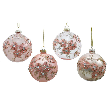 Palline in vetro "Con Fiori Rosa" per albero di Natale moderno ed elegante 9 sfere da ø 10 cm Casa e cucina/Decorazioni per interni/Addobbi e decorazioni per ricorrenze/Decorazioni natalizie/Addobbi e decorazioni/Palle e palline MagiediNatale.it - Altamura, Commerciovirtuoso.it