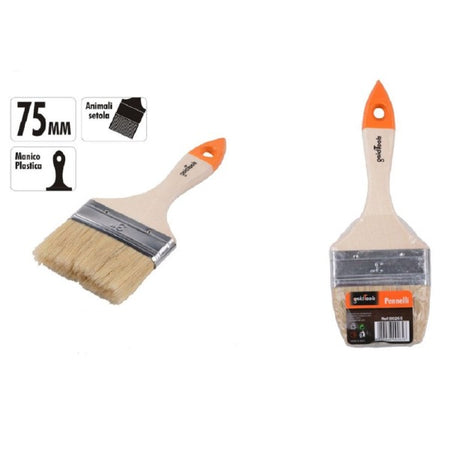 Pennello Piatto Da 3" 75mm Pennellessa Per Pittura Verniciare Dipingere 90265