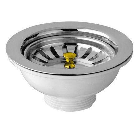 Piletta Basket Per Lavello Cucina Foro Mm 90 Scarico 1.1/2" Con Tappo A Cestello