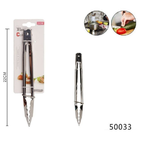 Pinza Clip Per Servire 9" 22cm In Acciaio Cucina Per Carne Insalata Pesce 50033