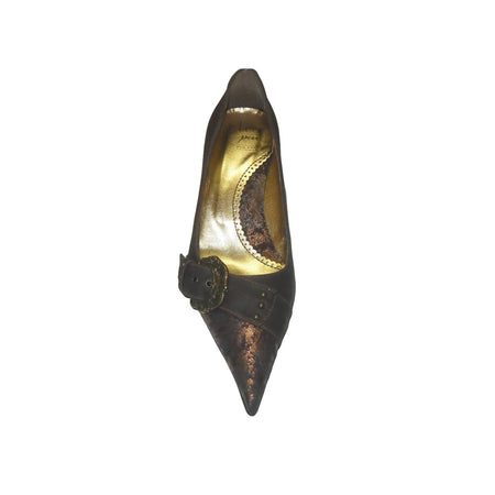 Calzature donna decoltè Scarpa elegante Signora Marrone con fibia Made in italy calzature donna L'Orchidea - Siderno, Commerciovirtuoso.it