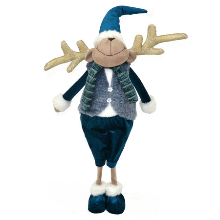 Pupazzo in tessuto con pelliccia Blu "Renna" decorazione natalizia h 80 cm Casa e cucina/Decorazioni per interni/Addobbi e decorazioni per ricorrenze/Decorazioni natalizie/Schiaccianoci MagiediNatale.it - Altamura, Commerciovirtuoso.it