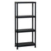 Scaffale in resina nero da esterno montaggio rapido 60 x 40 con 4 ripiani Made in Italy Fai da te/Organizzazione casa e magazzini/Scaffalature La Zappa - Altamura, Commerciovirtuoso.it