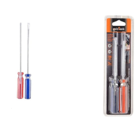 Set 2 Pezzi Cacciavite A Taglio E A Stella 100 Mm Con Manico Cristallo 5" 91897
