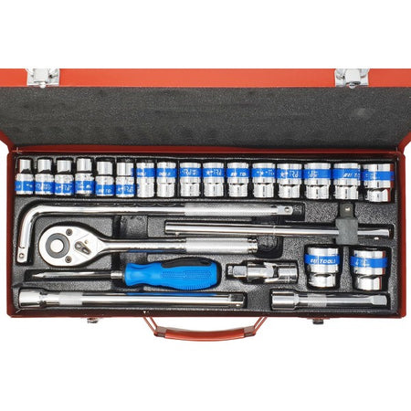 Set 25 Pezzi Chiavi A Bussola Con Cricchetto Socket 1/2" Accessori