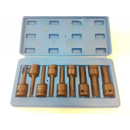 Set 8 Pz Bussole Esagonali A Impatto Per Avvitatori Utensili Aria 1/2" Tipo H