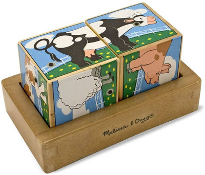Gioco in legno per bambini Cubi sonori con gli animali della fattoria Cubi sonoro fattoria Papau - Giammoro, Commerciovirtuoso.it