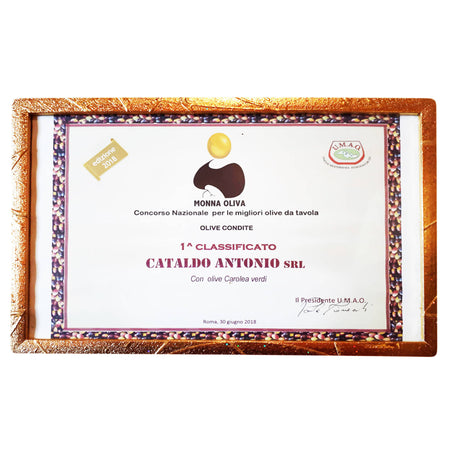 Olive Verdi Condite Calabresi olive fresche "Carolea" Italiane Schiacciate E Denocciolate Made in Italy Prodotti tipici Cataldo Società Agricola - Siderno, Commerciovirtuoso.it