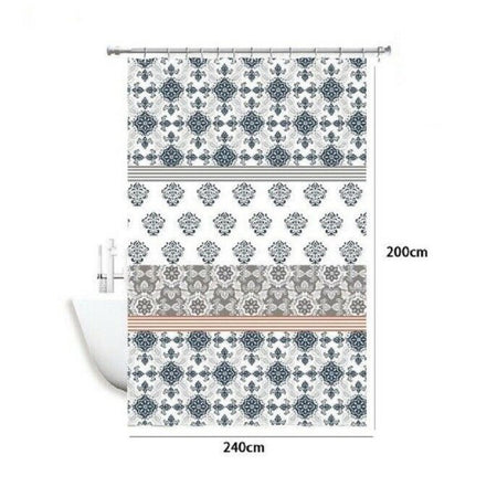 Tenda Doccia Antimuffa Impermeabile 240 X 200cm Con Anelli Bagno Maioliche 59520
