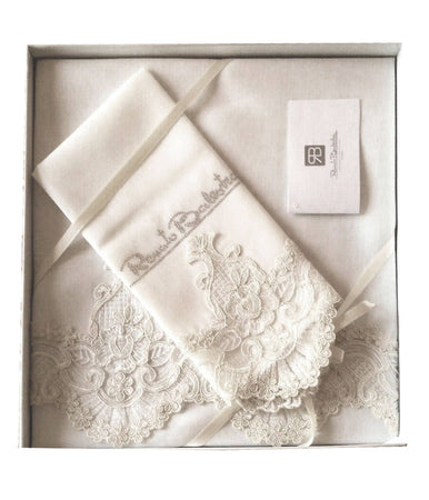 art.asci 914 Renato Balestra set 2 Asciugamani da bagno in puro lino asciugamano volto + ospite ricamato art. asci914 tessile L'Orchidea - Siderno, Commerciovirtuoso.it