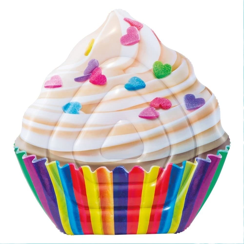 MATERASSINO ISOLA GONFIABILE STAMPA CUPCAKE IN PVC MARE PISCINA 142X135CM - 2