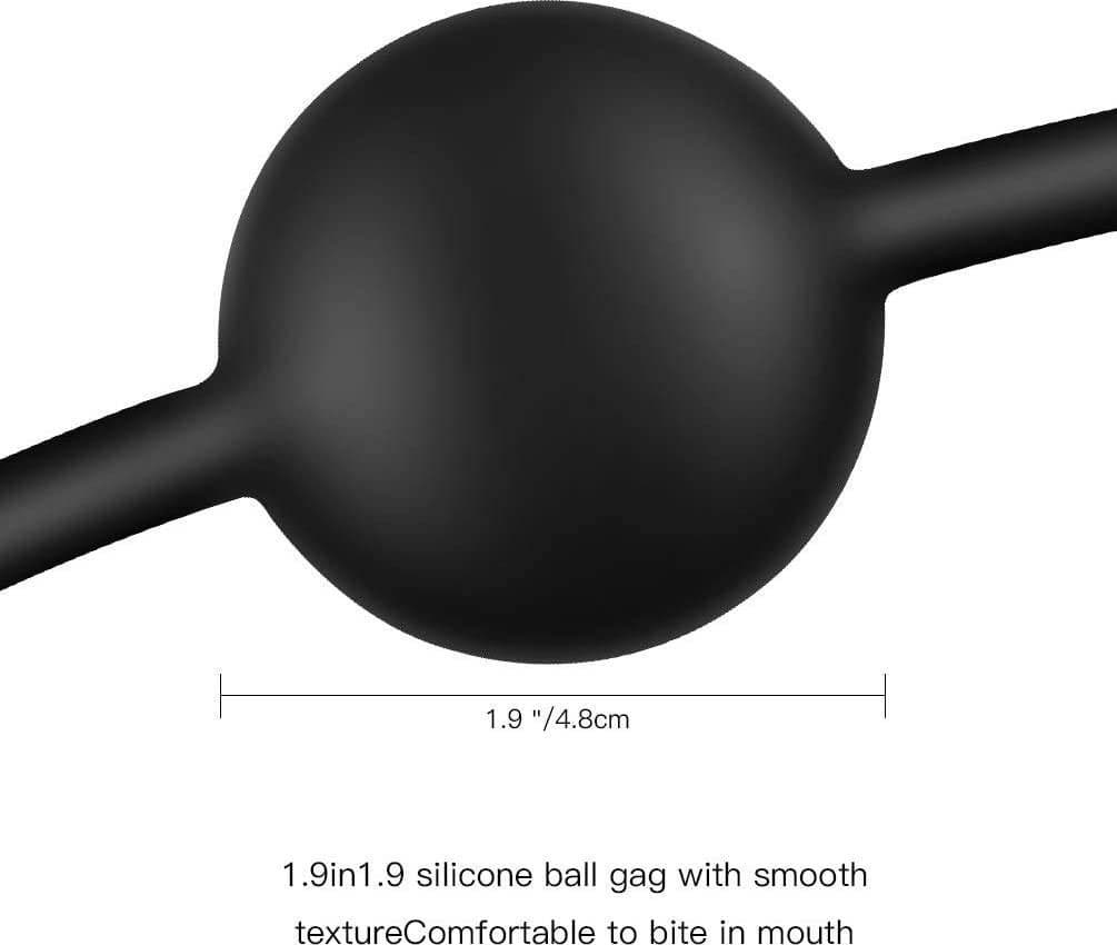 MORSO BONDAGE GAG BALL NERO FETISH INDOSSABILE BLACK PER UOMO E DONNA SEXY TOYS - 4