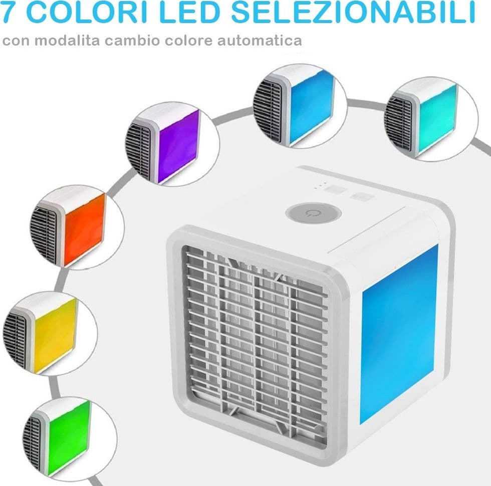 MINI CONDIZIONATORE PORTATILE DEUMIDIFICATORE A ACQUA USB VENTILATORE AUTO LED - 6
