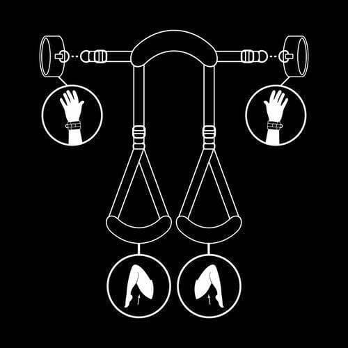 IMBRACATURA KIT MANETTE FETISH SUBMISSIVE GIOCO SADOMASO BDSM NERO BONDAGE - 3