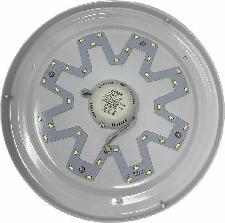 PLAFONIERA LED 18W CON SCOCCA LAVORATA PUNTI TRASPARENTI LUCE 4000K 3000K C-02 - 6