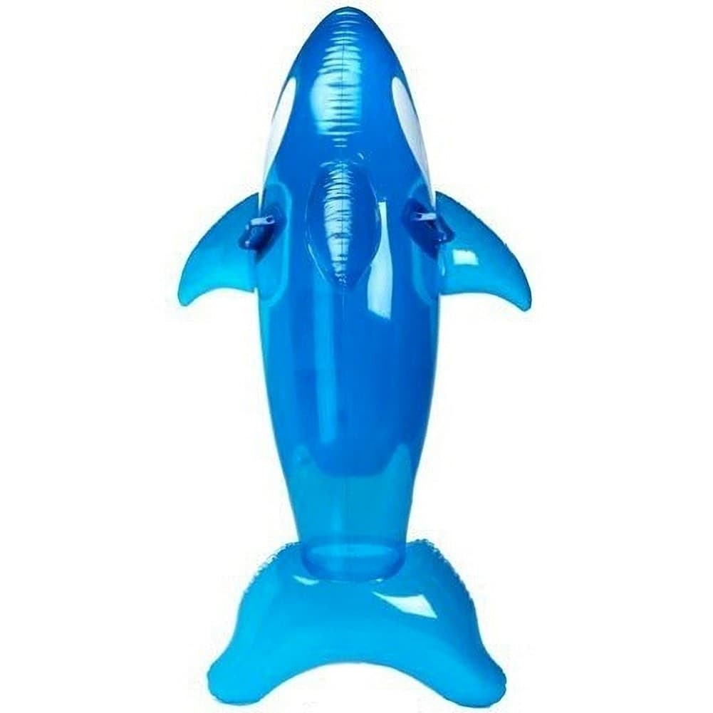 ORCA CAVALCABILE GIOCO GONFIABILE PER BAMBINI 152X144CM MARE PISCINA BLU - 4