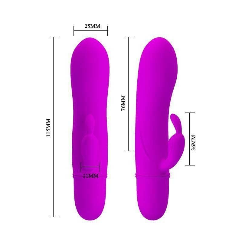PRETTY LOVE CAESAR VIBRATORE 10 FUNZIONI VAGINA E CLITORIDE RABBIT IN SILICONE - 6