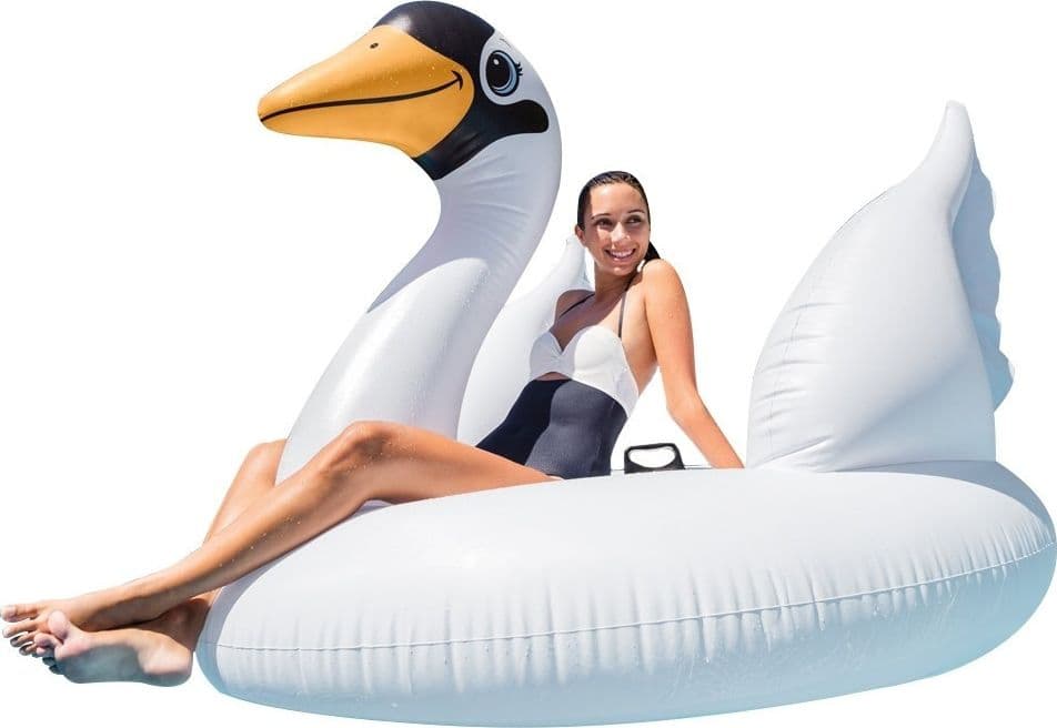 CIGNO GONFIABILE GIGANTE ISOLA MATERASSINO MARE PISCINA 194 X 152 X 147 CM - 4