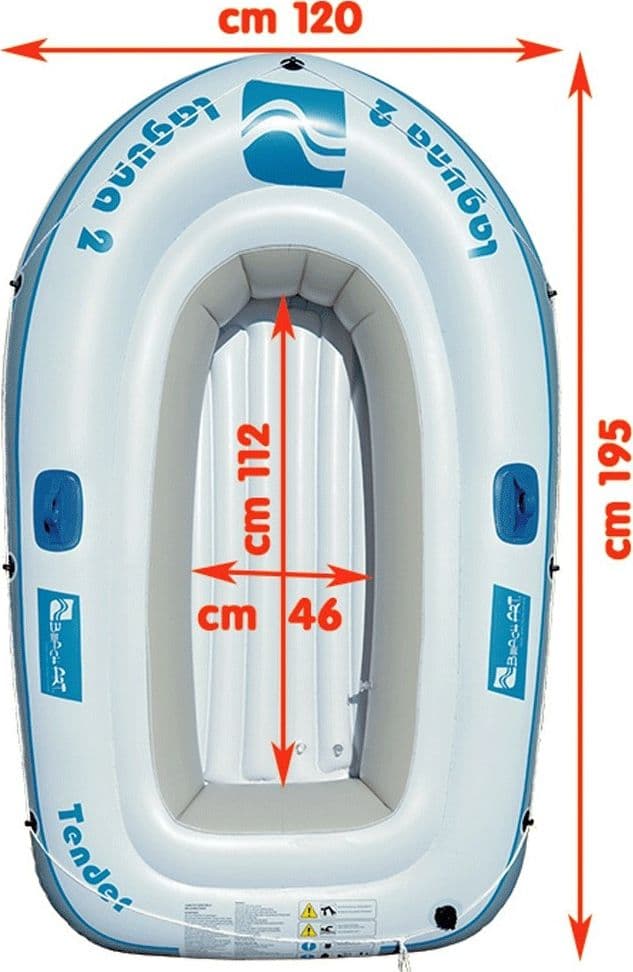 CANOTTO GONFIABILE 198 X 117 CM LAGUNA 2 POSTI MARE FIUME BIANCO AZZURRO - 2