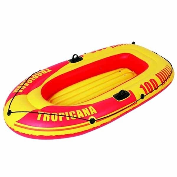 CANOTTO MARE GONFIABILE TROPICANA GIALLO E ROSSO 185CM VALVOLA BOSTON PVC ESTATE