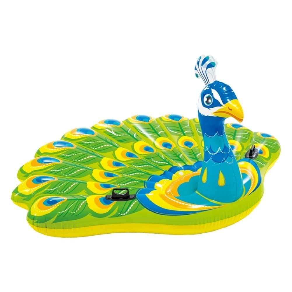 PAVONE GONFIABILE GIGANTE ISOLA MATERASSINO MARE PISCINA 193 X 163 X 94 CM - 2