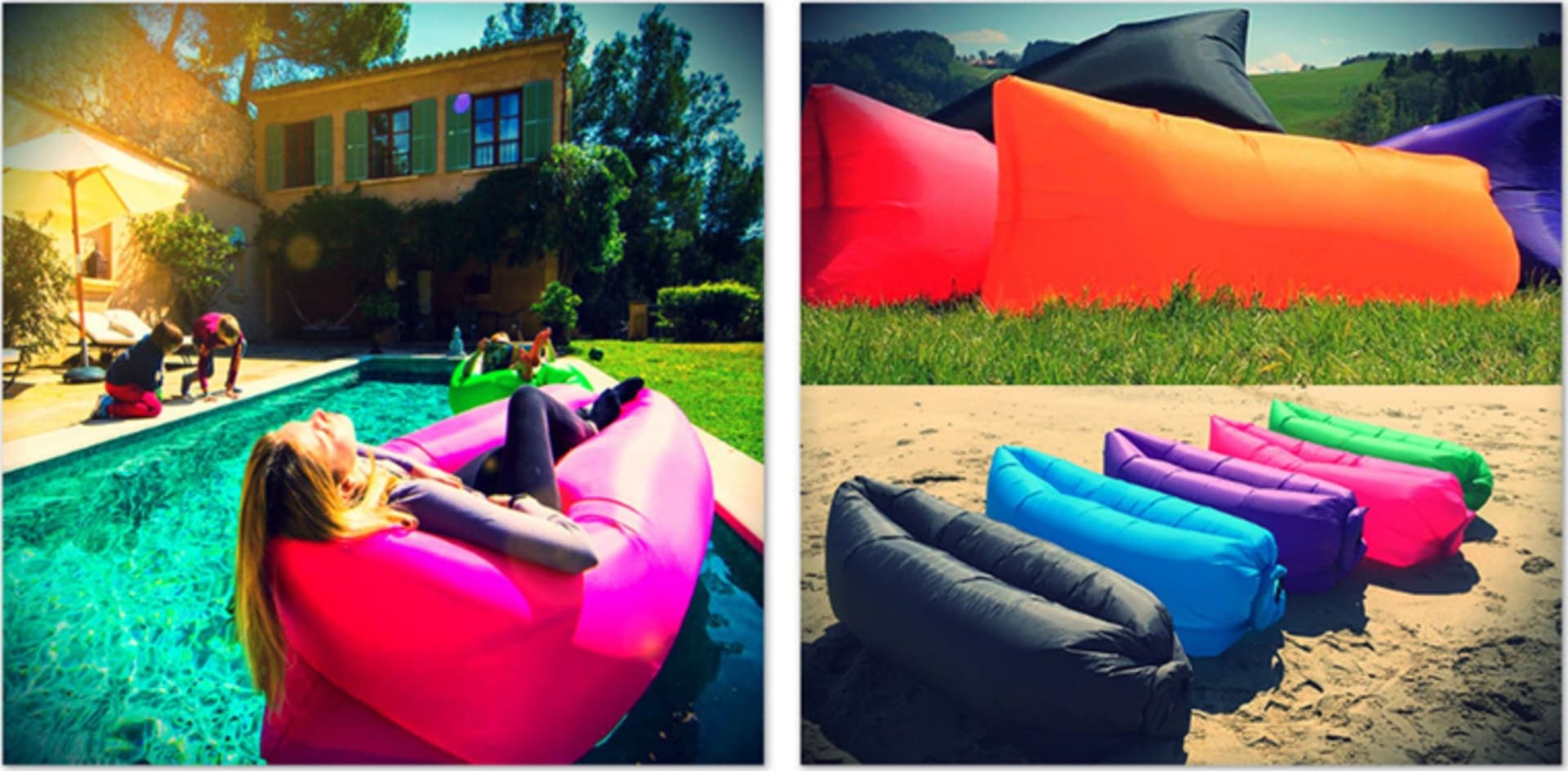 SOFA SACCO GONFIABILE MATERASSINO SPIAGGIA ARIA RELAX PISCINA DIVANO AMACA POUF - 5